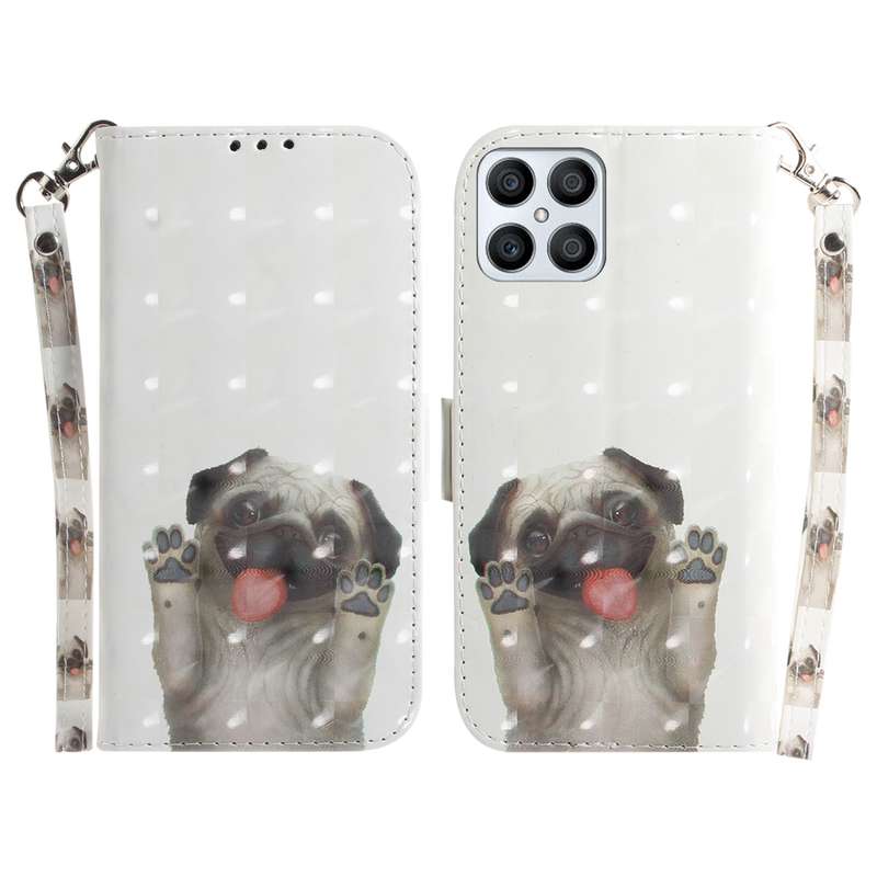 For Honor X7 3D Colored Horizontal Flip Leather Phone Case(Magnolia)