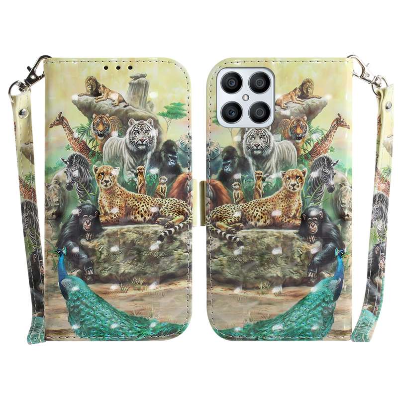 For Honor X7 3D Colored Horizontal Flip Leather Phone Case(Magnolia)