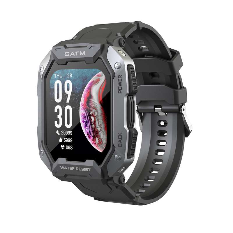 C20 1.71 inch TFT HD Screen Smart Watch, Support Heart Rate Monitoring/Blood Oxygen Monitoring(Black