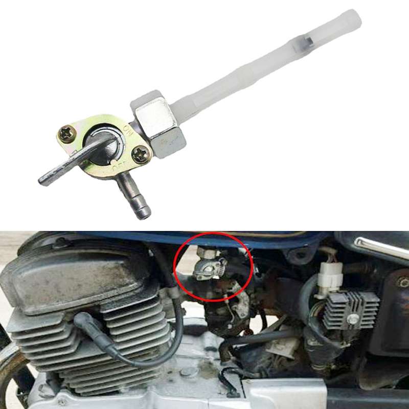Motorcycle Fuel Tap Valve Petcock Fuel Tank Gas Switch for Honda CB400F 1977(White)