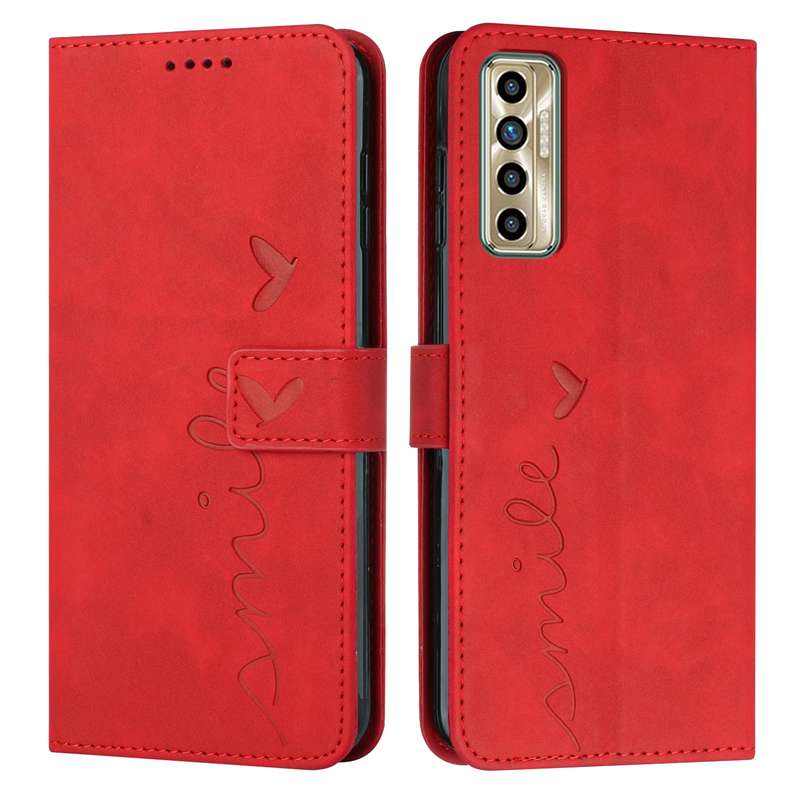 For Tecno Camon 17 Pro/Camon 17P Skin Feel Heart Pattern Leather Phone Case(Brown)