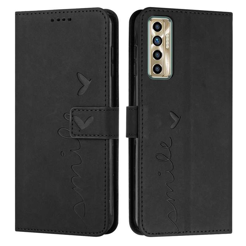 For Tecno Camon 17 Pro/Camon 17P Skin Feel Heart Pattern Leather Phone Case(Brown)