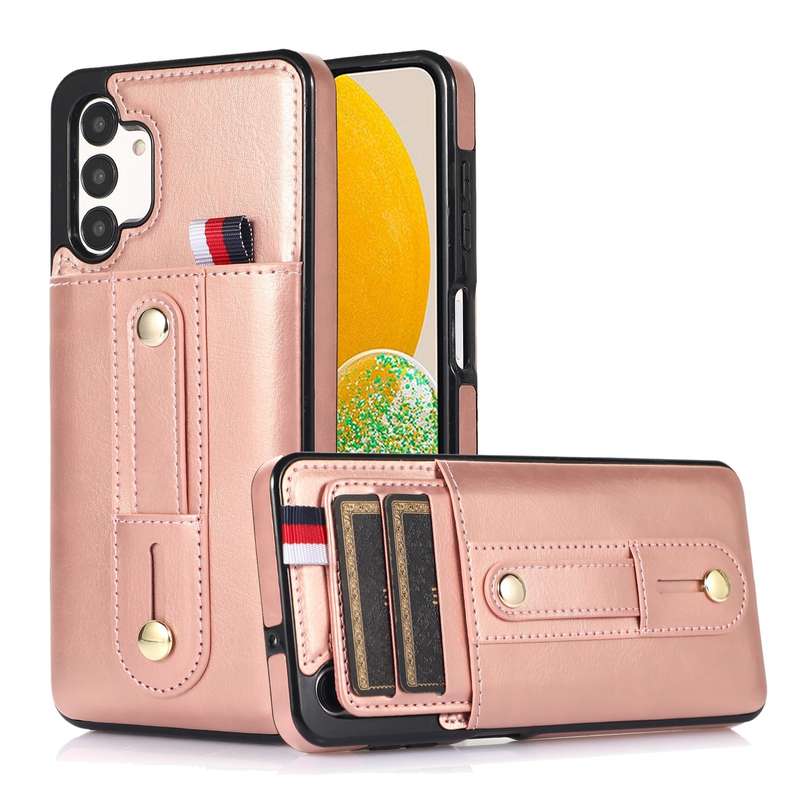For Samsung Galaxy A73 5G Wristband Kickstand Wallet Leather Phone Case(Brown)