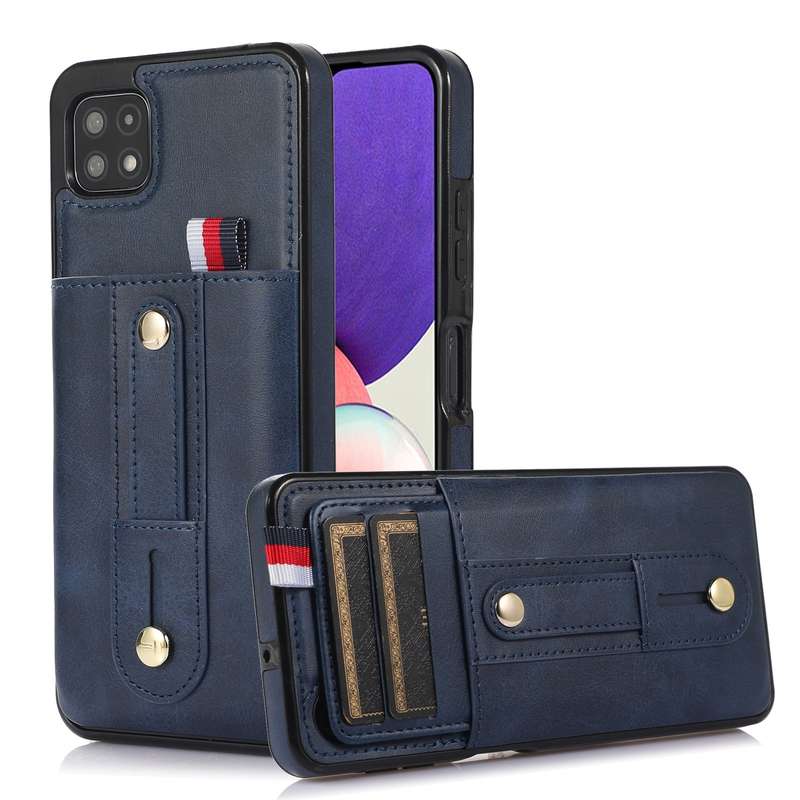 For Samsung Galaxy A73 5G Wristband Kickstand Wallet Leather Phone Case(Brown)