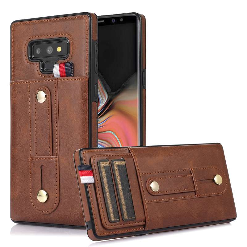 For Samsung Galaxy Note9 Wristband Kickstand Wallet Leather Phone Case(Black)