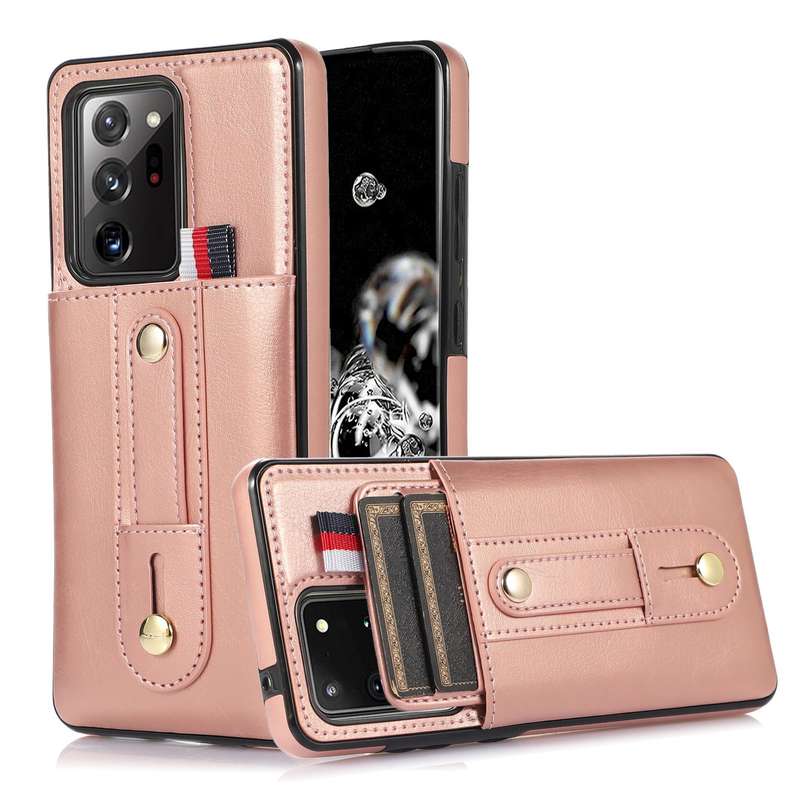 For Samsung Galaxy Note9 Wristband Kickstand Wallet Leather Phone Case(Black)