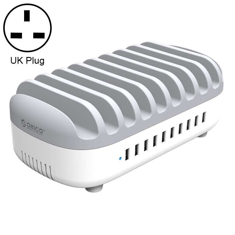 ORICO DUK-10P-DX 120W 5V 2.4A 10 Ports USB Charging Station, UK Plug(Black)