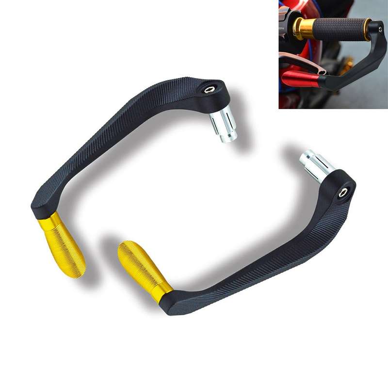 2 PCS Motorcycle Modification Accessories Striped Horn Shape Gear Brake Clutch Handbrake(Gold)