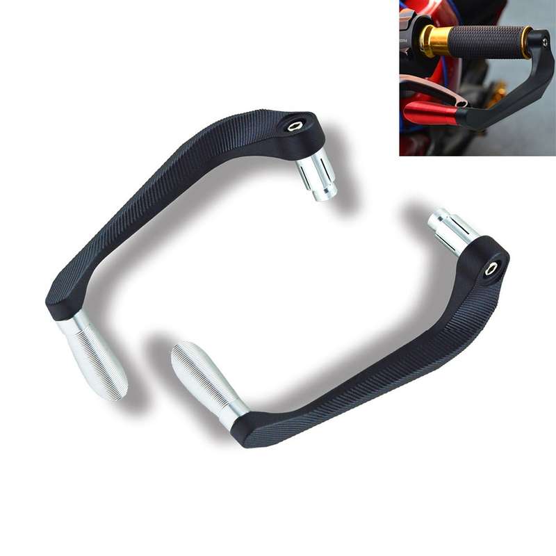 2 PCS Motorcycle Modification Accessories Striped Horn Shape Gear Brake Clutch Handbrake(Silver)