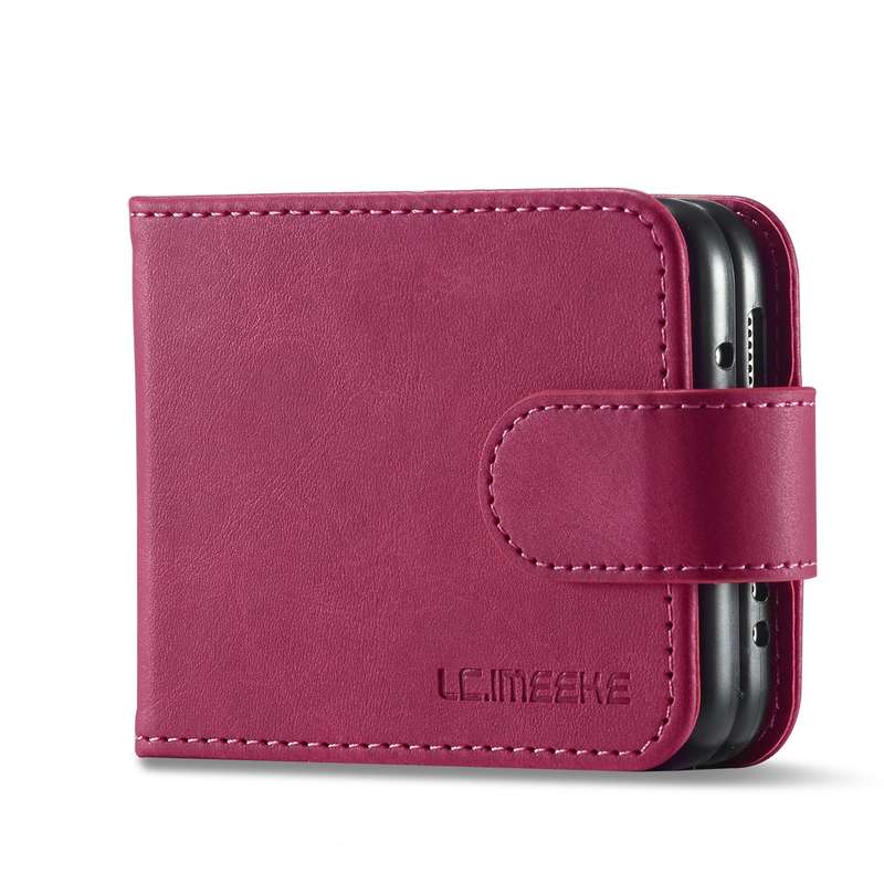 For Samsung Galaxy Z Flip4 5G LC.IMEEKE Calf Texture Leather Phone Case(Brown)