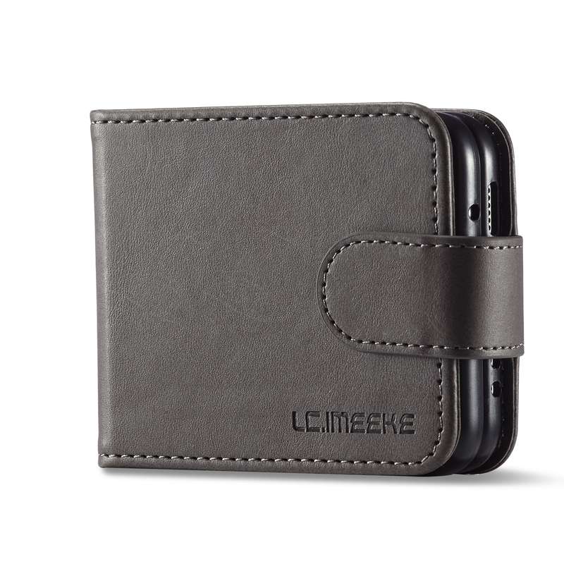 For Samsung Galaxy Z Flip4 5G LC.IMEEKE Calf Texture Leather Phone Case(Brown)