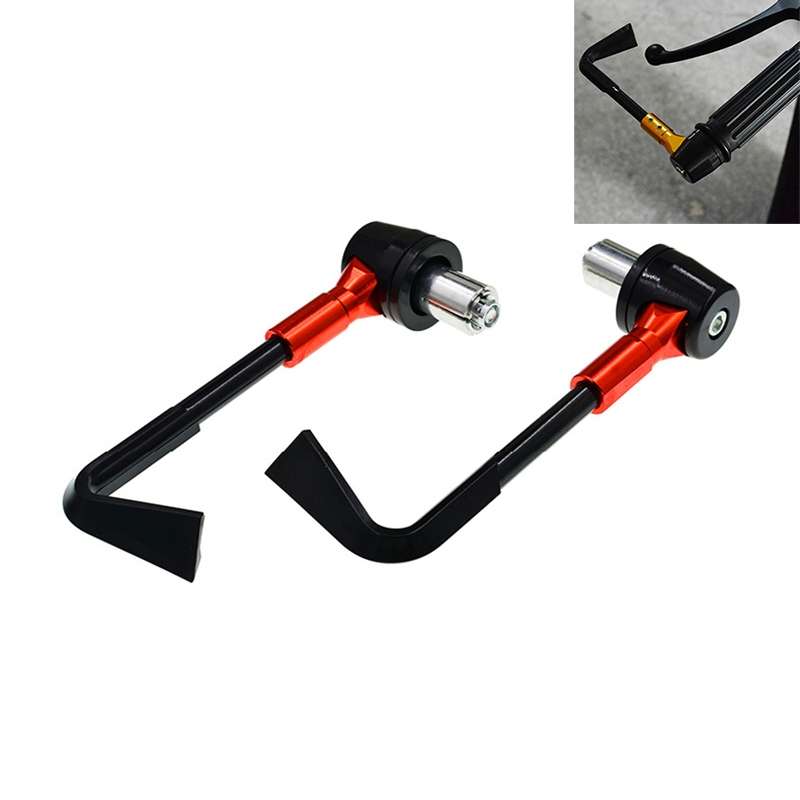 2 PCS Universal 22mm Shockproof Protection Rod CNC Horn Shape Handbrake Motorcycle Modification Acce