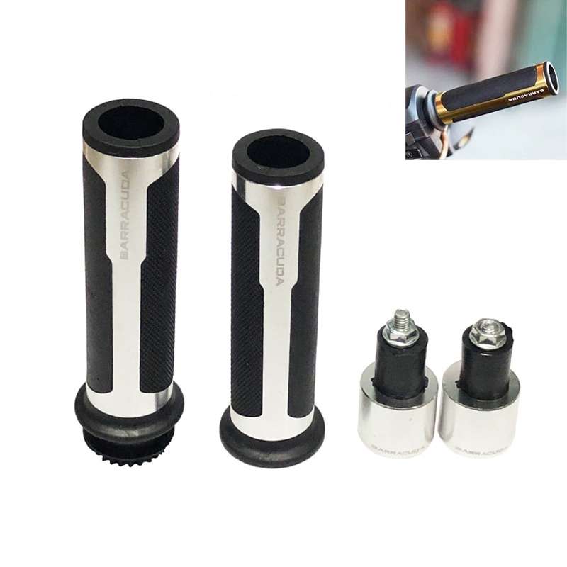 Motorcycle Modification Accessories Hand Grip Cover Handlebar Set(Silver)