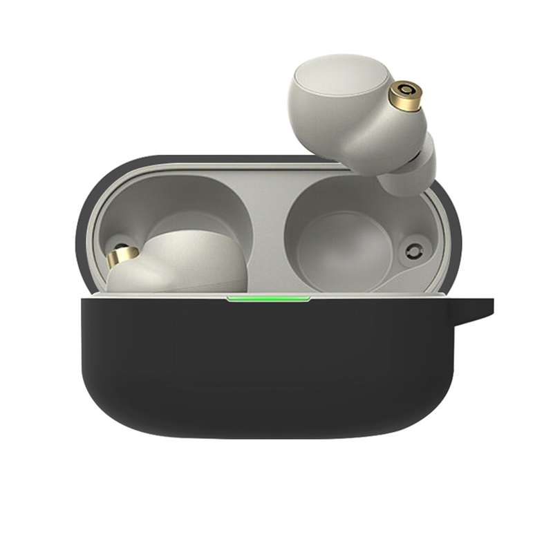 For Sony WF-1000XM4 Wireless Earphone Silicone Protective Case(Black)