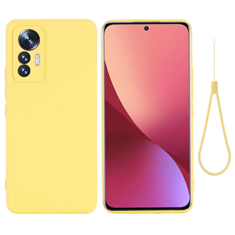 For Xiaomi 12 Lite Solid Color Liquid Silicone Full Coverage Phone Case(Yellow)