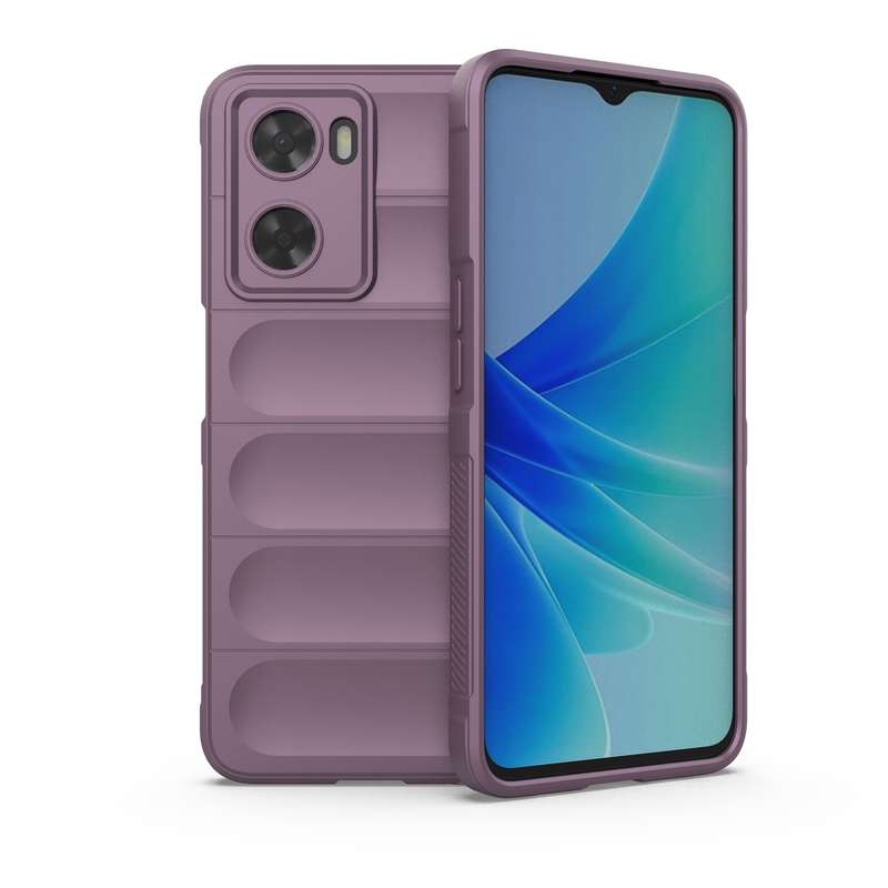 For OPPO A57 4G Global Magic Shield TPU + Flannel Phone Case(Black)