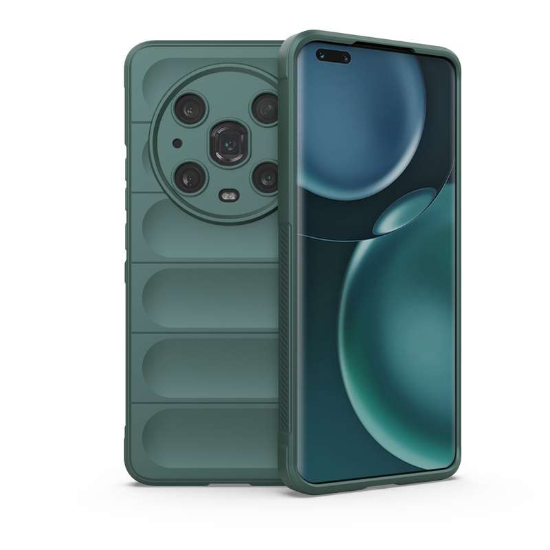 For Honor Magic4 Pro Magic Shield TPU + Flannel Phone Case(Black)