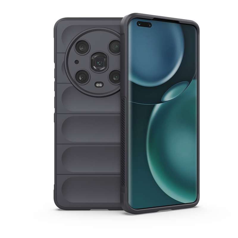 For Honor Magic4 Pro Magic Shield TPU + Flannel Phone Case(Black)