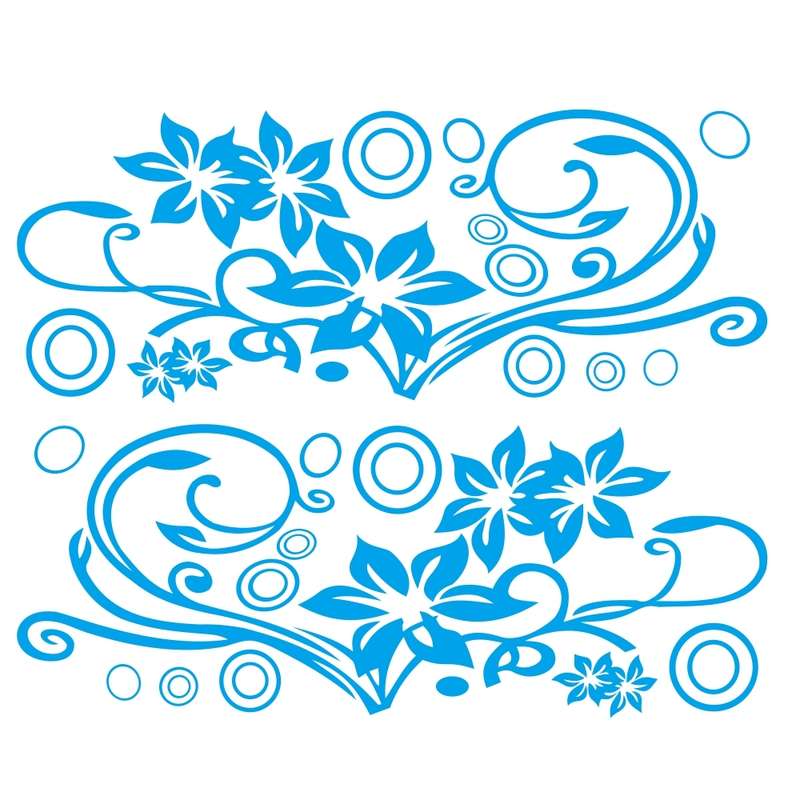 2 PCS/Set D-75 Flower Vine Pattern Car Modified Decorative Sticker(Black)