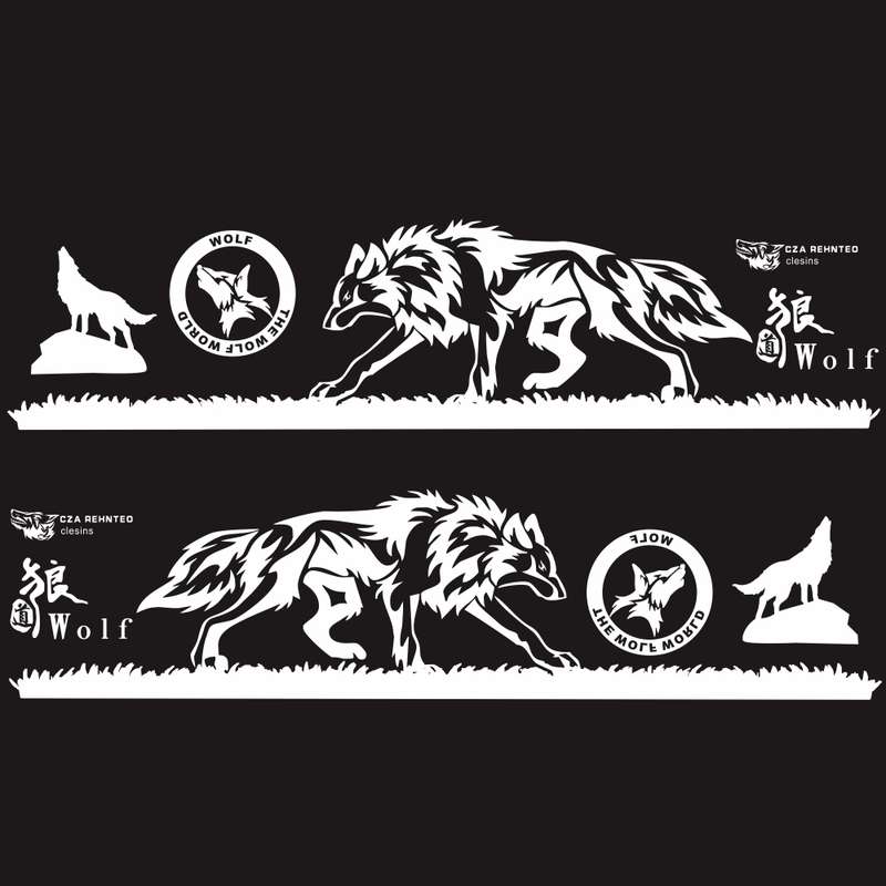 2 PCS/Set D-178 Waistline Pattern Car Modified Decorative Sticker(Black)