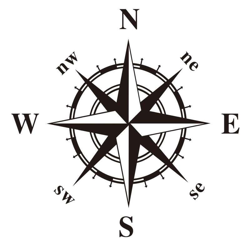 D-366 Compass Pattern Car Modified Decorative Sticker(Black)