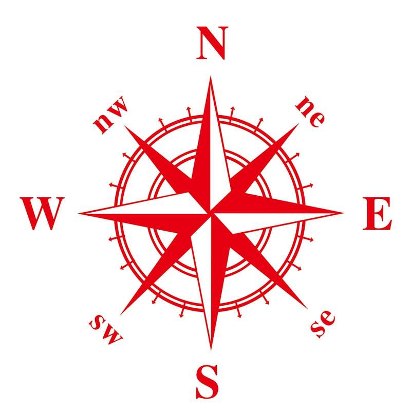 D-366 Compass Pattern Car Modified Decorative Sticker(Black)
