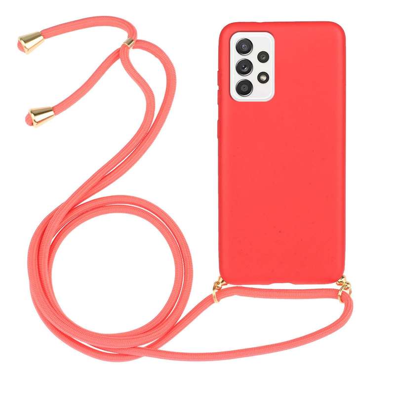 For Samsung Galaxy A33 5G Wheat Straw Material + TPU Protective Case with Lanyard(Army Green)