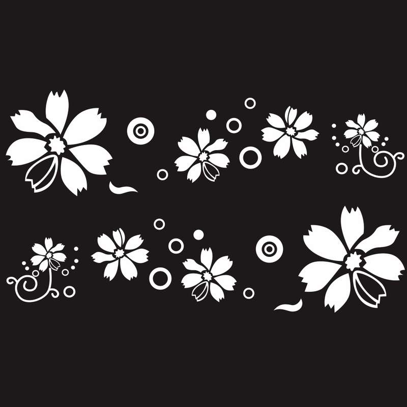 2 PCS/Set D-510 Flowers Pattern Car Modified Decorative Sticker(Yellow)