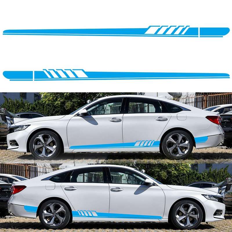 2 PCS/Set D-608 Stripe Pattern Car Modified Decorative Sticker(Black)