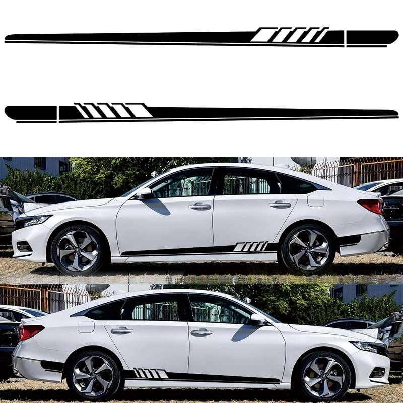 2 PCS/Set D-608 Stripe Pattern Car Modified Decorative Sticker(Black)