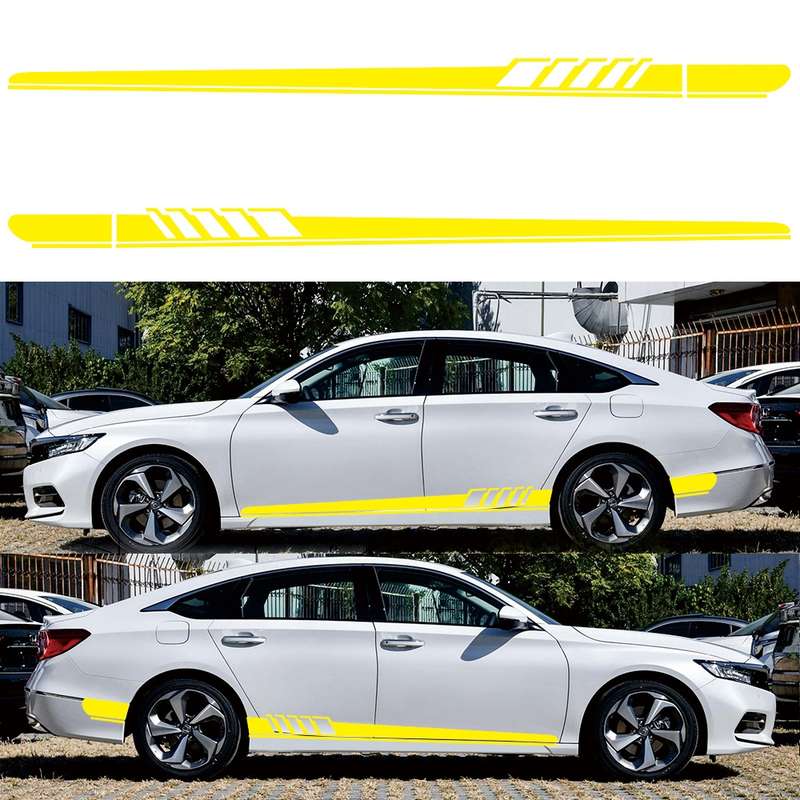 2 PCS/Set D-608 Stripe Pattern Car Modified Decorative Sticker(Black)