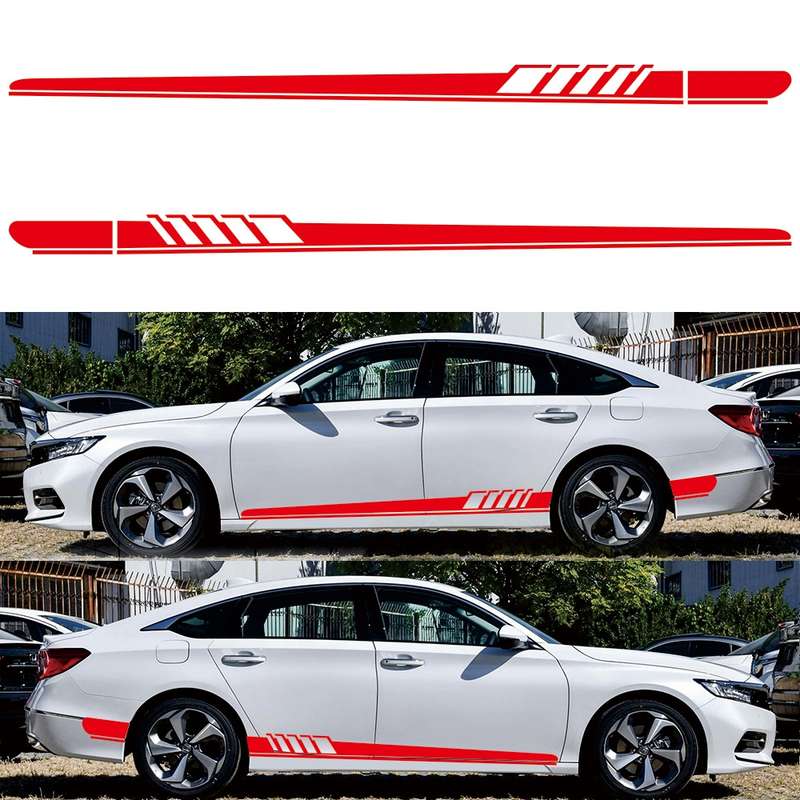 2 PCS/Set D-608 Stripe Pattern Car Modified Decorative Sticker(Black)