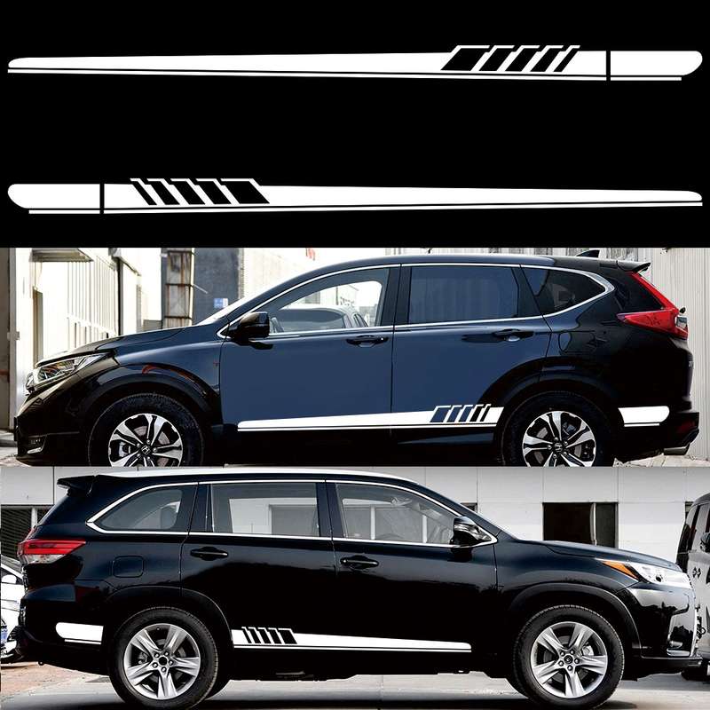 2 PCS/Set D-608 Stripe Pattern Car Modified Decorative Sticker(Black)