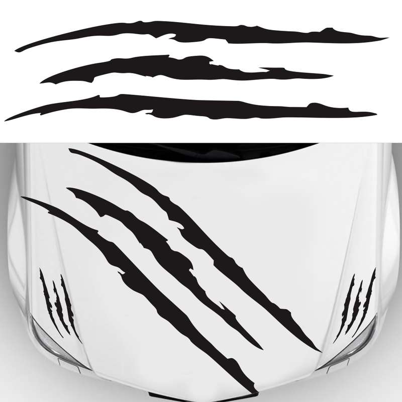 D-865 Claw Scratches Pattern Car Modified Decorative Sticker(White)
