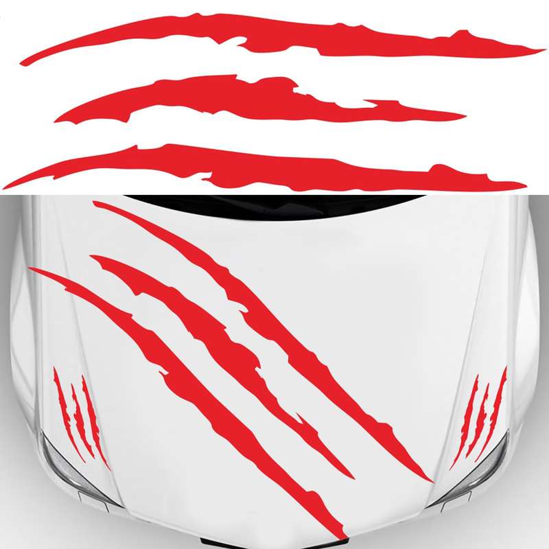 D-865 Claw Scratches Pattern Car Modified Decorative Sticker(White)