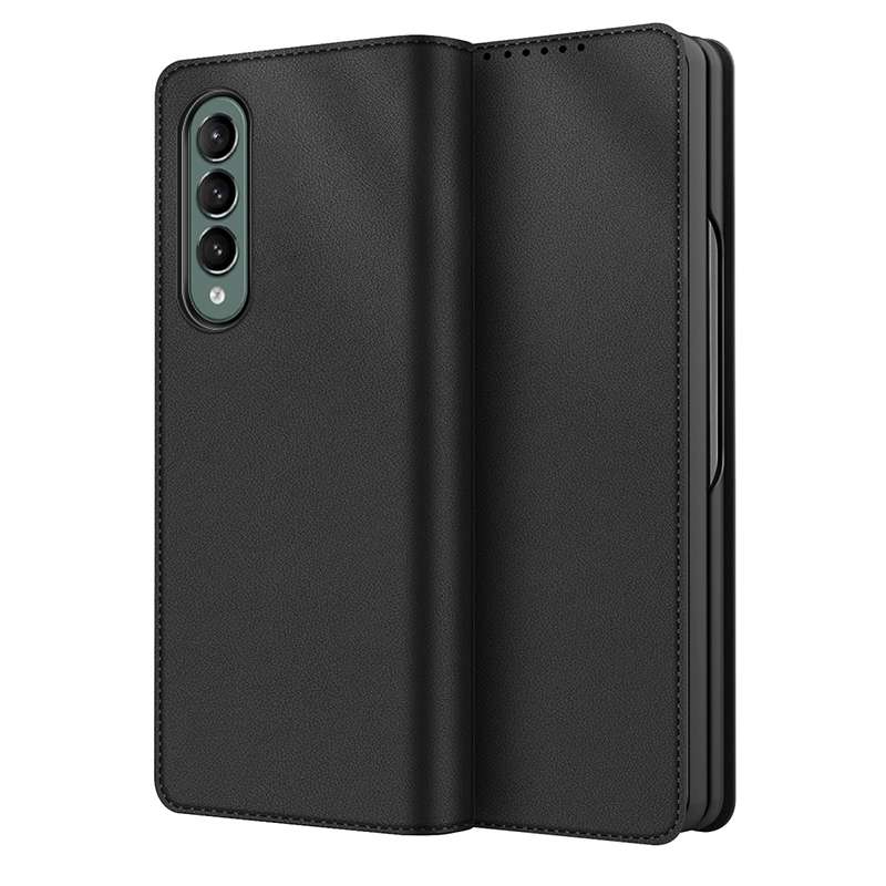 For Samsung Galaxy Z Fold4 Litchi Texture Soft Micorofiber Folding Phone Case(Brown)