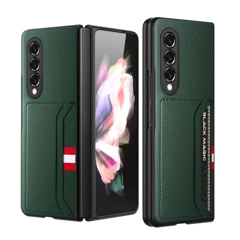 For Samsung Galaxy Z Fold4 Litchi Texture Soft Micorofiber Folding Phone Case(Brown)