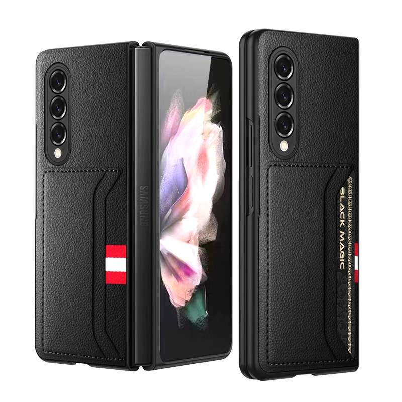 For Samsung Galaxy Z Fold4 Litchi Texture Soft Micorofiber Folding Phone Case(Brown)
