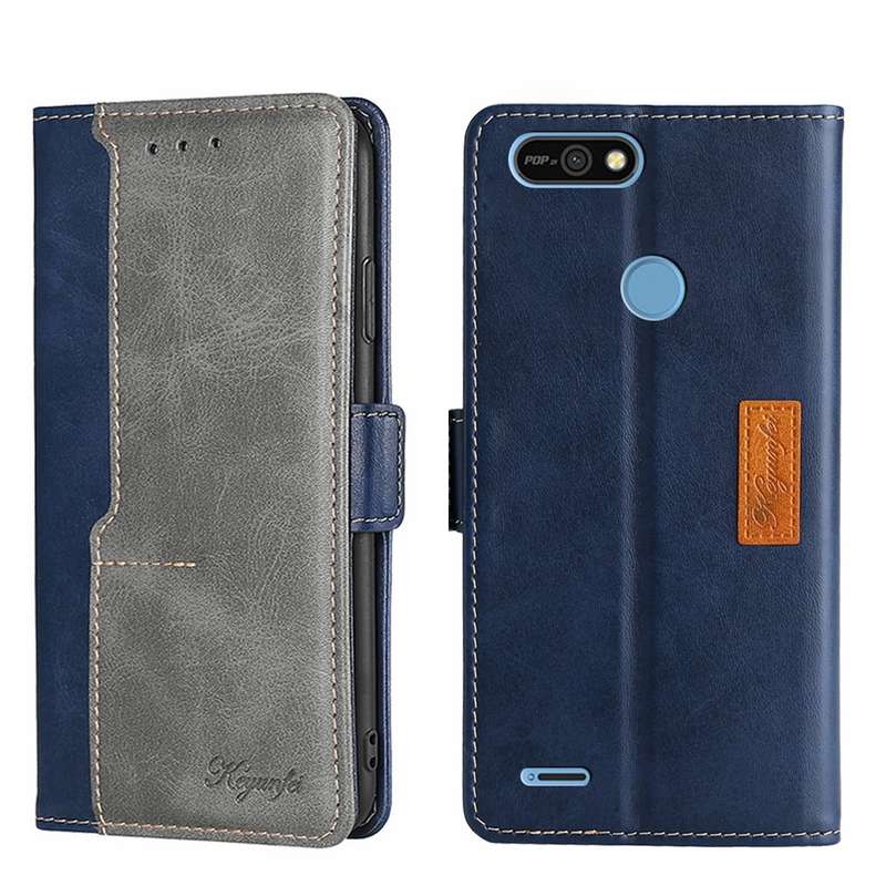 For Tecno Pop 2/Pop 2 F/Pop 2 Pro/Pop 2 Power/Itel P13 Contrast Color Side Buckle Leather Phone Case