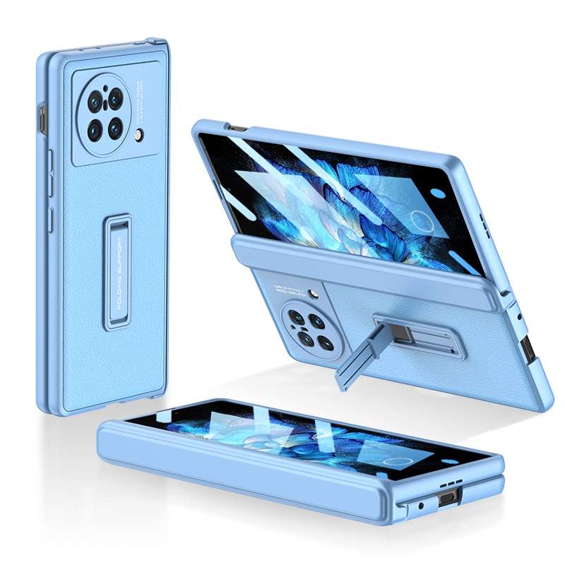 For vivo X Fold GKK Magnetic Hinge Flip Leather Phone Case with Holder(Black)