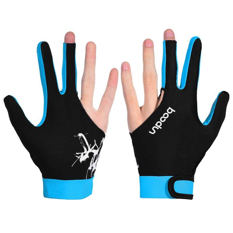 BOODUN M050912 Thin Breathable Men and Women Billiards Three Finger Single Gloves, Size:L(Navy Blue)