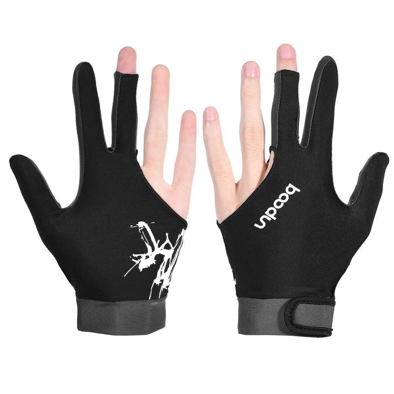 BOODUN M050912 Thin Breathable Men and Women Billiards Three Finger Single Gloves, Size:L(Navy Blue)