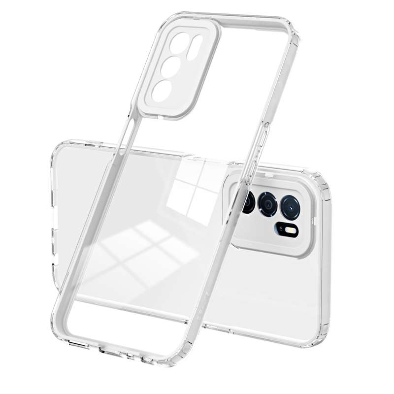 For OPPO A16 / A16s 3 in 1 Clear TPU Color PC Frame Phone Case(Purple)