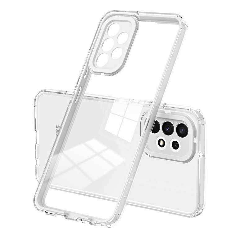 For Samsung Galaxy A73 5G 3 in 1 Clear TPU Color PC Frame Phone Case(White)