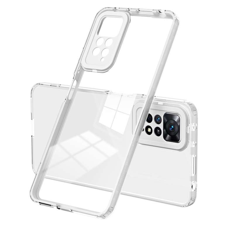 For Xiaomi Redmi Note 11 Pro 5G / 4G 3 in 1 Clear TPU Color PC Frame Phone Case(Black)