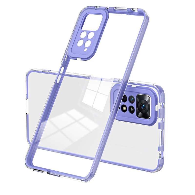 For Xiaomi Redmi Note 11 Pro 5G / 4G 3 in 1 Clear TPU Color PC Frame Phone Case(Black)