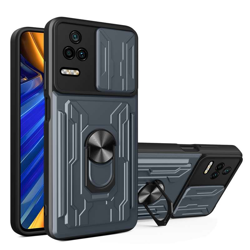 For Xiaomi Poco F4/Redmi K40S Sliding Camshield Card Phone Case(Black)