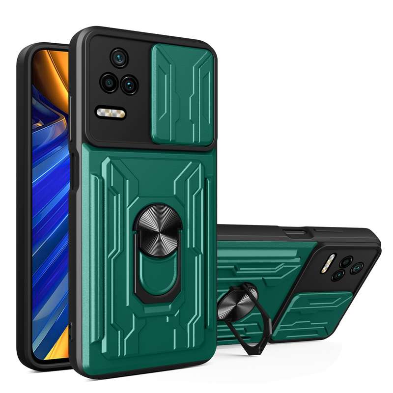 For Xiaomi Poco F4/Redmi K40S Sliding Camshield Card Phone Case(Black)