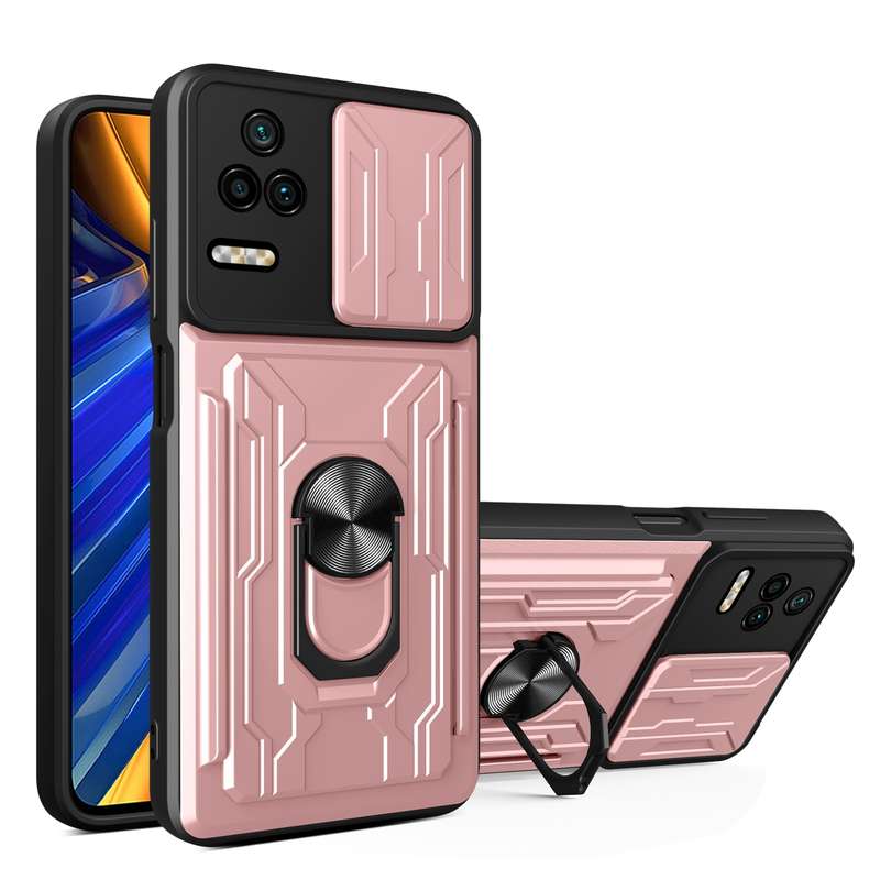 For Xiaomi Poco F4/Redmi K40S Sliding Camshield Card Phone Case(Black)