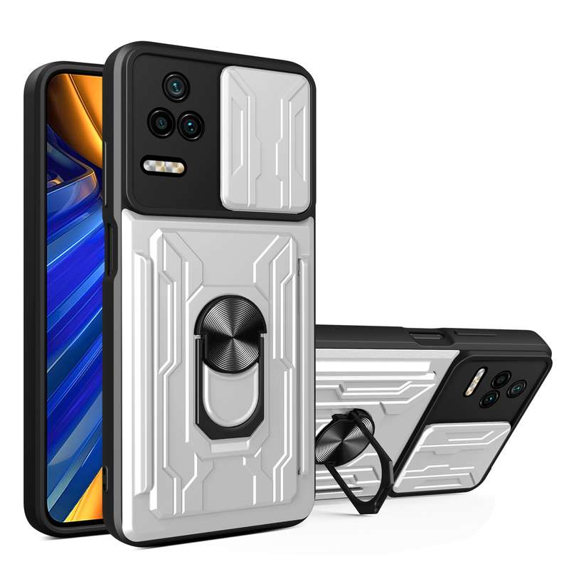 For Xiaomi Poco F4/Redmi K40S Sliding Camshield Card Phone Case(Black)